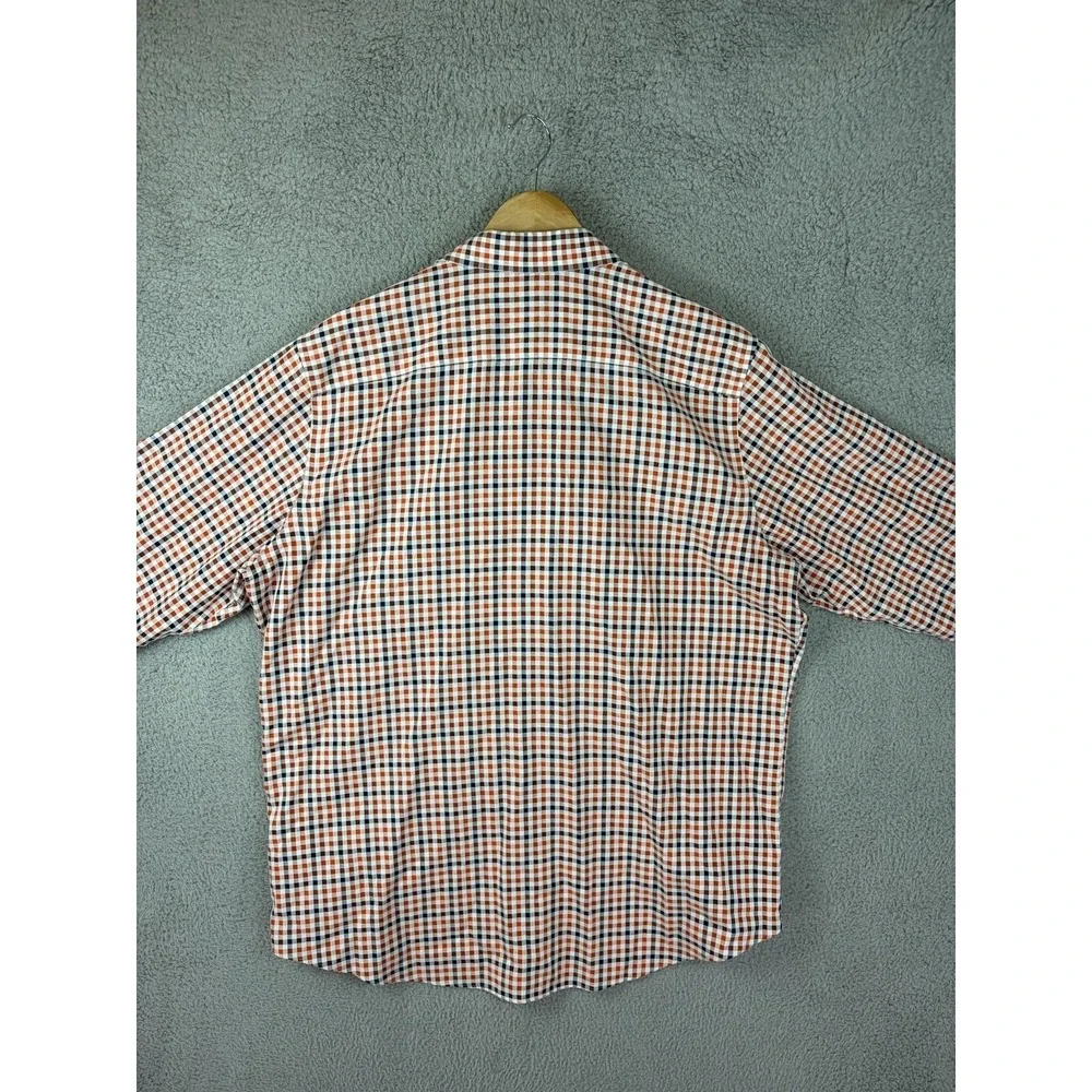 Banana Republic Dress Shirt Mens XL Multicolor Gingham Non Iron Slim Fit Mens